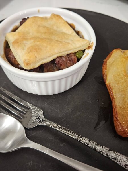 Beef Pot Pie with Roasted Pear